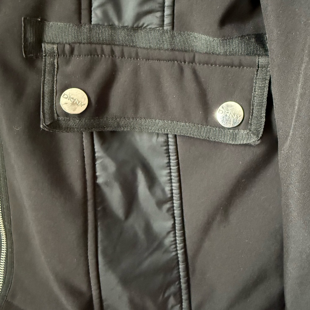 DKNY Black Jacket with Silver Zipper - Picture 2 of 5